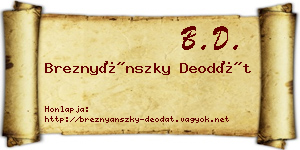 Breznyánszky Deodát névjegykártya